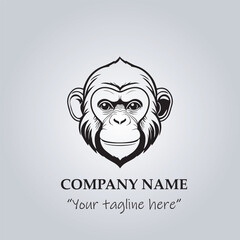 head of monkey company logo vector illustration
