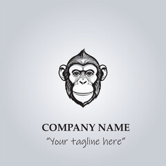 head of monkey company logo vector illustration
