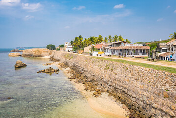 A Galle fort embankment on Sri Lanka island