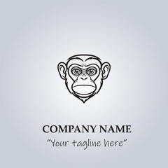 head of monkey company logo vector illustration
