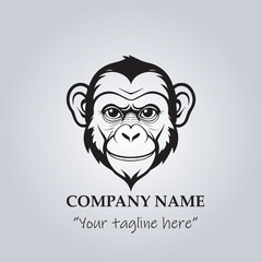 head of monkey company logo vector illustration
