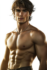 Fototapeta premium Tempting Fantasy Portrait of a Young Handsome Man – Fictional Character