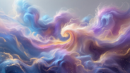 Fototapeta premium AI generative. Abstract of digital painting nebula wave, vibrant colorful on white background. 55
