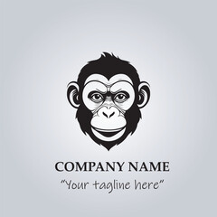 head of monkey company logo vector illustration
