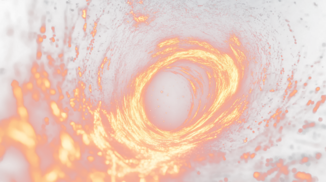 a black hole with a bright orange light coming out