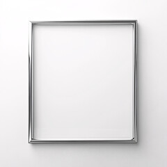 empty silver frame on white background