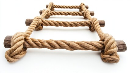 Rope Ladder against White Background