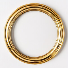 gold round frame mockup on white background for elegant design projects