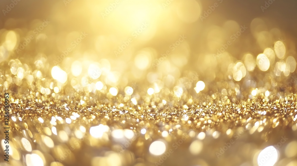 Aufkleber Beautifully blurred golden glitter background creating a warm and inviting atmosphere : Generative AI