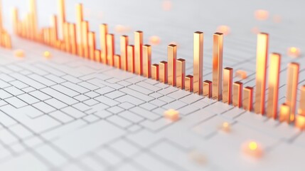 Abstract digital bar graph symbolizing data analysis and growth trends in a modern technological environment.