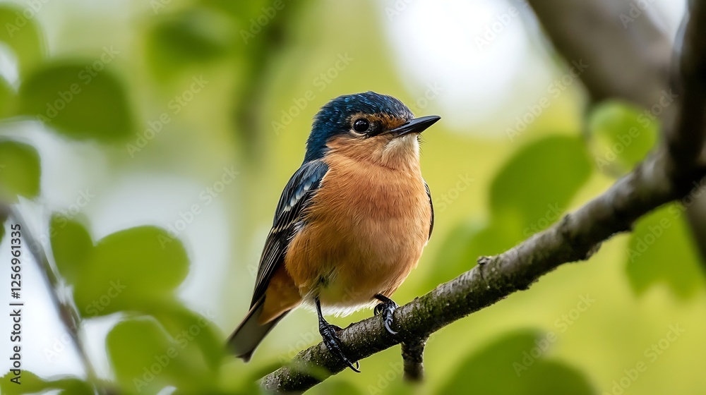 Poster a colorful kingfisher perched gracefully on a branch surrounded by lush green leaves : generative ai