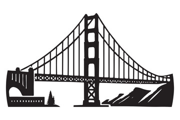 Golden Gate Bridge Illustration Vector for San Francisco Designs