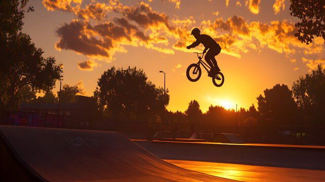 Rider on a BMX Bike Performing Tricks in a Dynamic Urban Environment