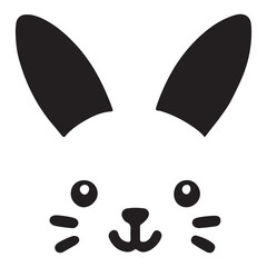Minimalist Bunny Head Illustration Vector for Easter Designs