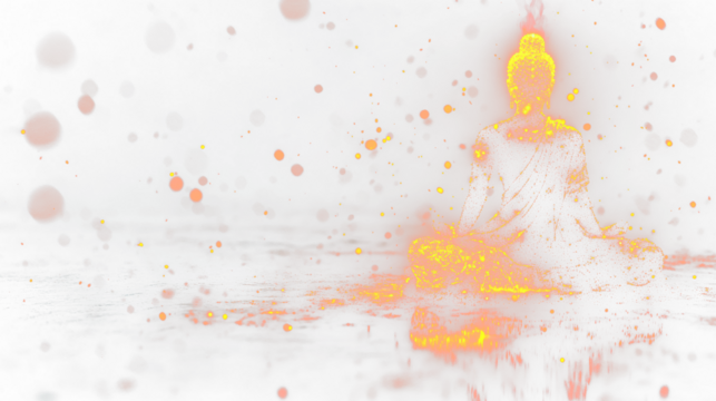 a person sitting in a meditation position on a dark surface