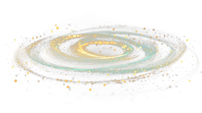 a spiral of gold glitter