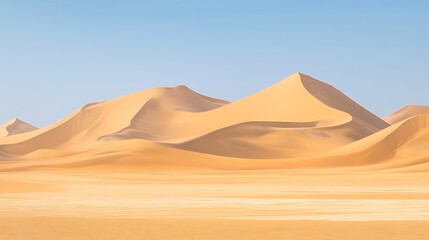 Rolling Sand Dunes Under a Clear Blue Sky