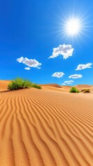 Obraz premium Serene Desert Landscape Under Bright Sunlight