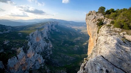 Fototapeta premium Stunning panoramic view of rugged cliffside landscape revealing nature's breathtaking beauty : Generative AI