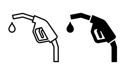 Gasoline pump symbol. Fuel filling station icon. Suitable for oil and gas industry vector element.