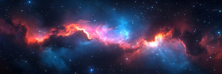 Fototapeta premium explosion of fire in sky with aurora