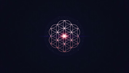 Fototapeta premium Minimalist Sacred Geometry Flower of Life Design