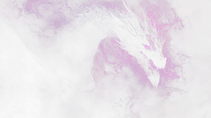 Obraz premium a dragon flying through a purple smoke filled sky