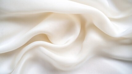 Obraz premium Luxurious white silk fabric draped elegantly showcasing its soft and smooth texture : Generative AI