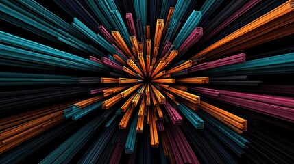 Abstract Geometric Explosion of Colors