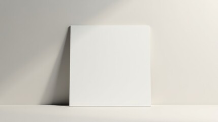 Blank Vertical Canvas Against a Pale Wall in Soft Light