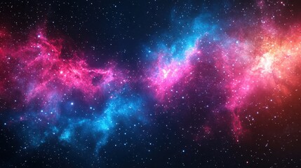 Fototapeta premium Cosmic Nebula, vibrant colors, starfield background, space exploration