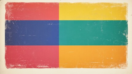 Obraz premium Retro Color Block Art Graphic Design With Textured Finish