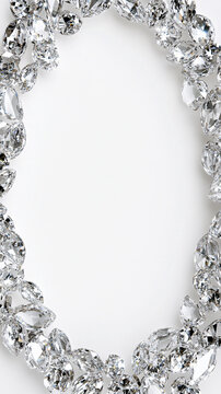 diamonds frame for luxury branding and wedding invitations  isolated on white background