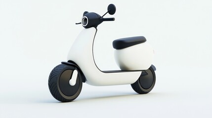 Modern Electric Scooter, Studio Shot, White Background, Product Display, Stock Photo