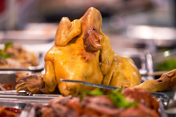 Delicious white-cut chicken in Guangdong restaurant