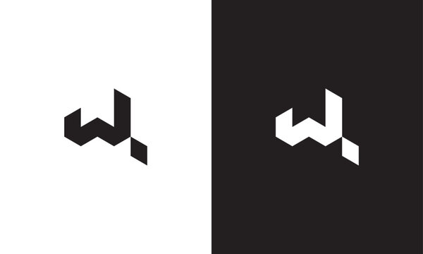 WL logo, monogram unique logo, black and white logo, premium elegant logo Vector