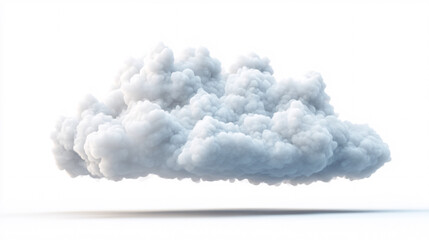 Naklejka premium 3d render fluffy white cloud isolated on white background for weather and nature concepts
