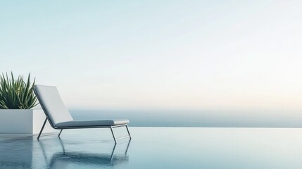 Modern outdoor lounge chair by infinity pool