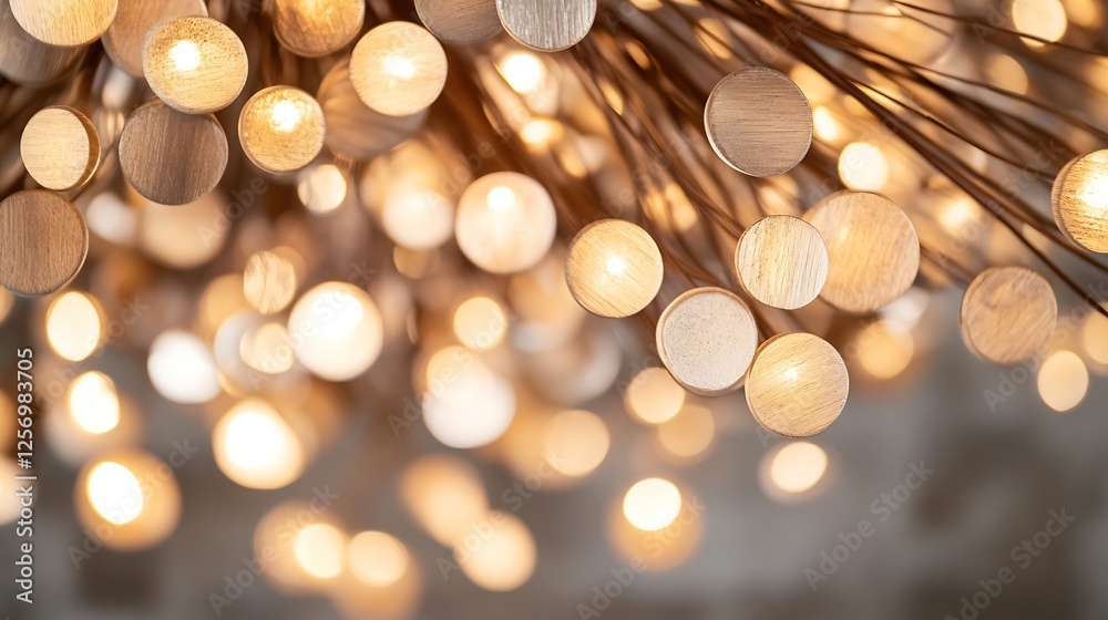 Poster beautiful artistic arrangement of warm glowing lights creating a magical ambiance for interior desig