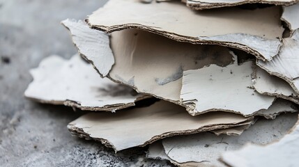 Stack of Peeling Paint Layers on Surface Displaying Interesting Texture and Color Contrast : Generative AI