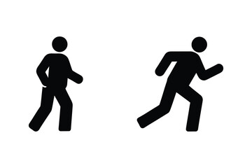 Standing, Walking, and Running Pictograms – Human Figure Set