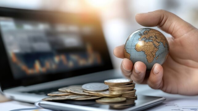 Foreign currency exchange, interbank payment - illustration of global finance, digital wallet, monetary transaction, international trade, banking operation, modern payment solution.