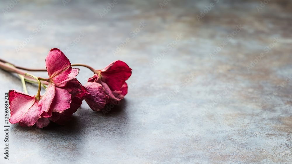 Aufkleber dried flowers on rustic surface creating a timeless botanical display : generative ai
