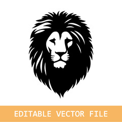 Illustration of lion with black and white style