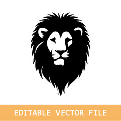Vector logo of a roaring lion. vector illustration of a lion head, can be used as tattoo