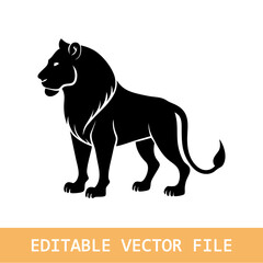 Lion logo on a white background