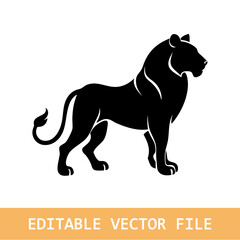 silhouette illustration of a lion