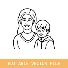 Mothers day fine line art illustration