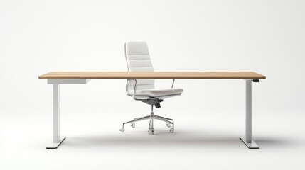 Empty Modern Office Desk and Chair, Workspace, Interior