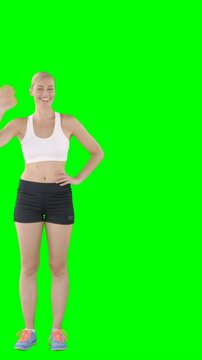 Woman making a hand gesture